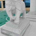 黄石 白麻花岗岩动物异形石雕-大象