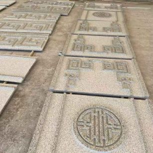 黄石 白麻花岗岩外墙立面雕刻板