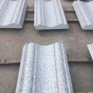 黄石 白麻花岗岩光面别墅线条