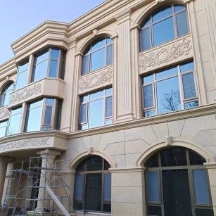 黄石 黄金麻花岗岩别墅外墙干挂