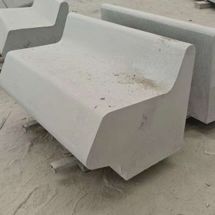 黄石 芝麻白花岗岩异形坐凳，石凳