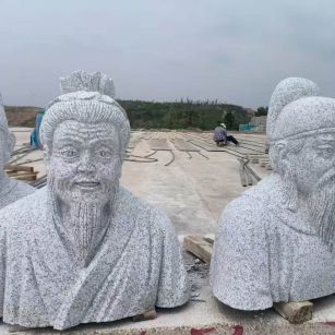 黄石 白麻花岗岩石材人物立体雕刻