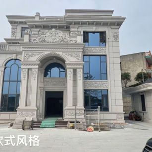 黄石 白麻花岗岩别墅外墙干挂