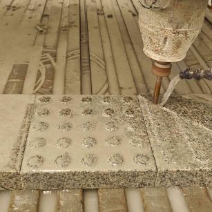 黄石 芝麻白花岗岩石材盲人石、盲道石、盲点石