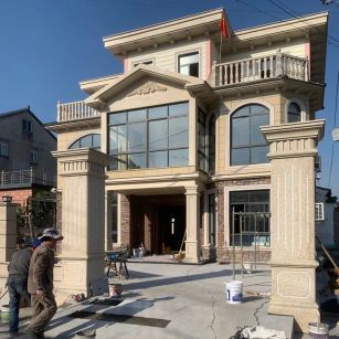 黄石 黄金麻花岗岩荔枝面别墅外墙干挂私家专属