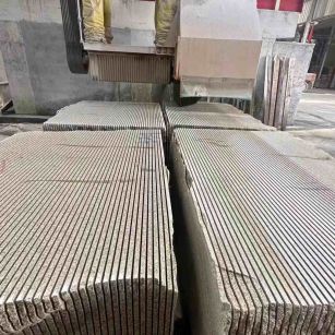 黄石 车间生产日常，黄金麻白麻花岗岩