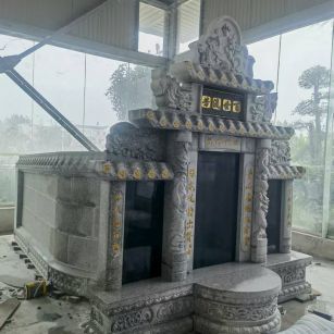 黄石 芝麻白墓碑效果展示图