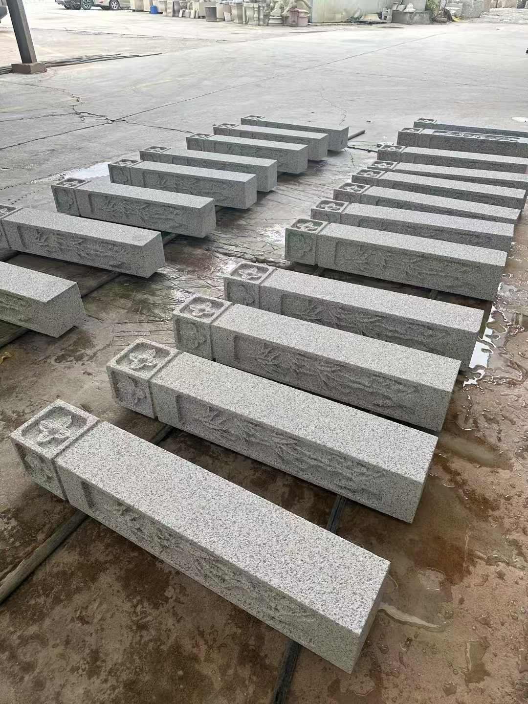 黄石 白麻方柱雕花防水