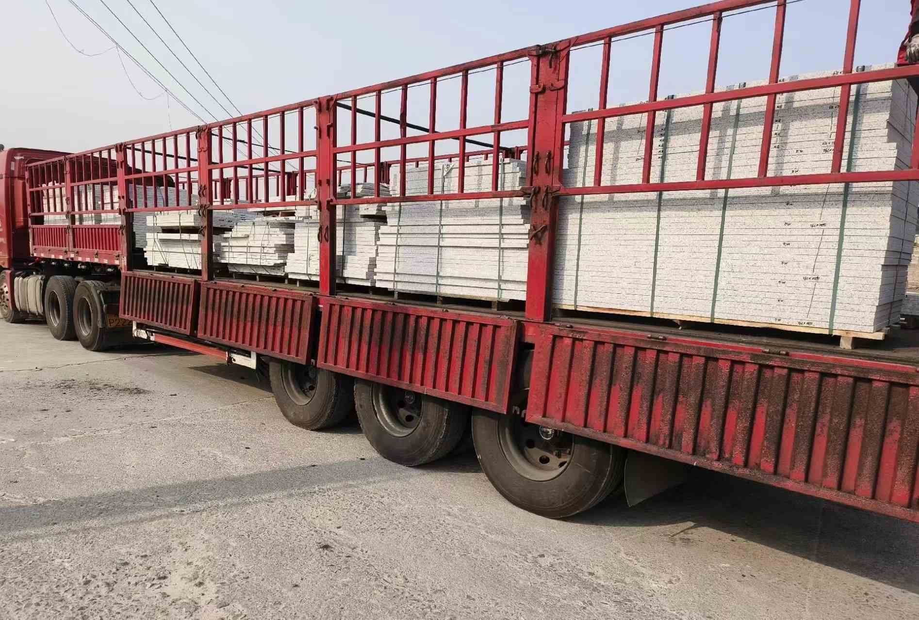 黄石 白麻荔枝面外墙干挂，工厂装车日常