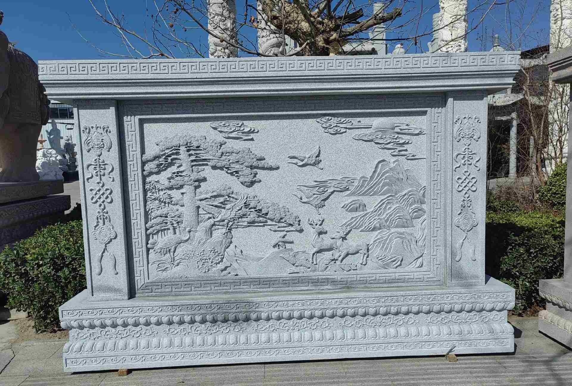 黄石 芝麻白大型照壁，屏风，影壁