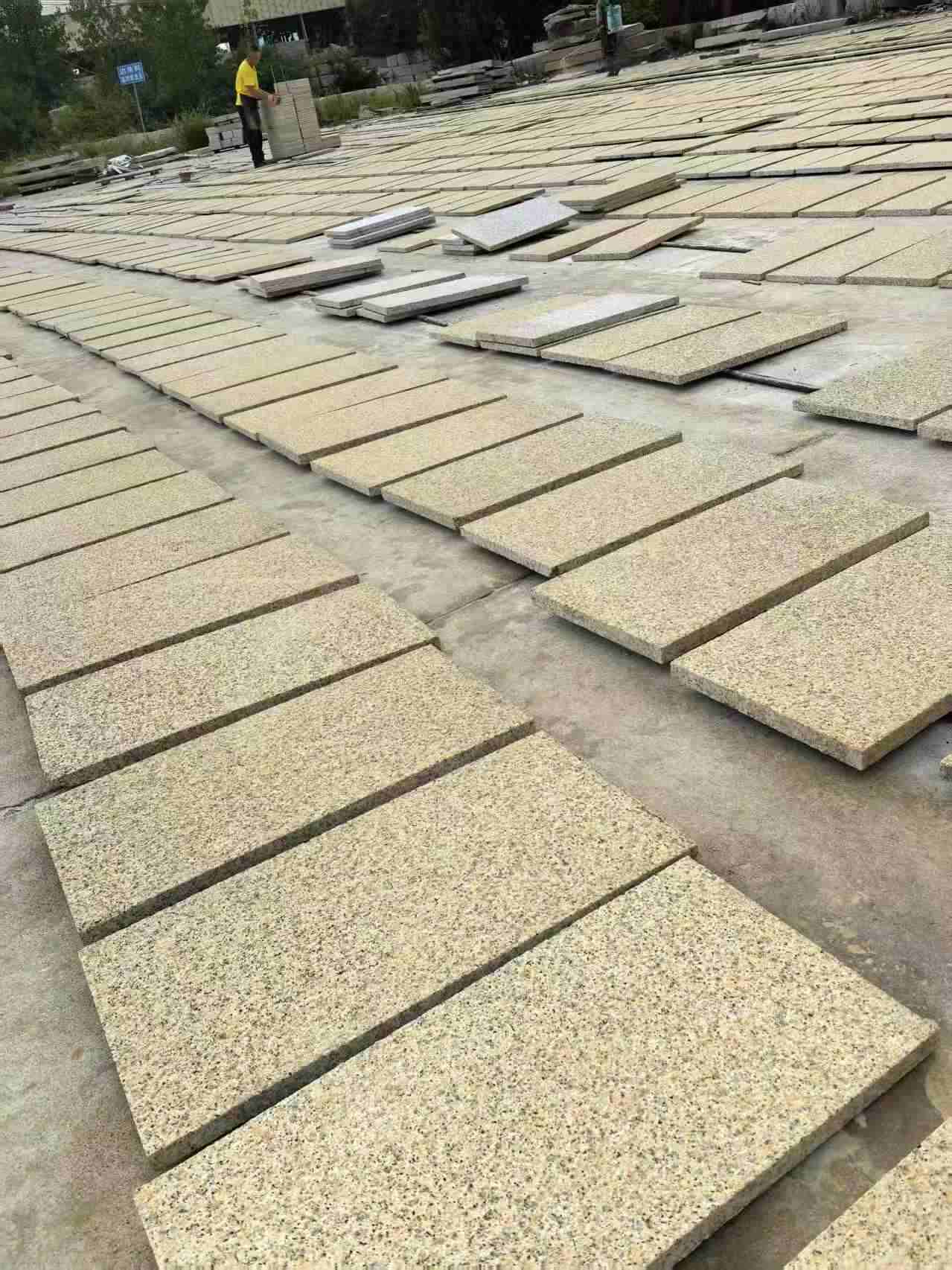 黄石 黄金麻荔枝地铺石面排板