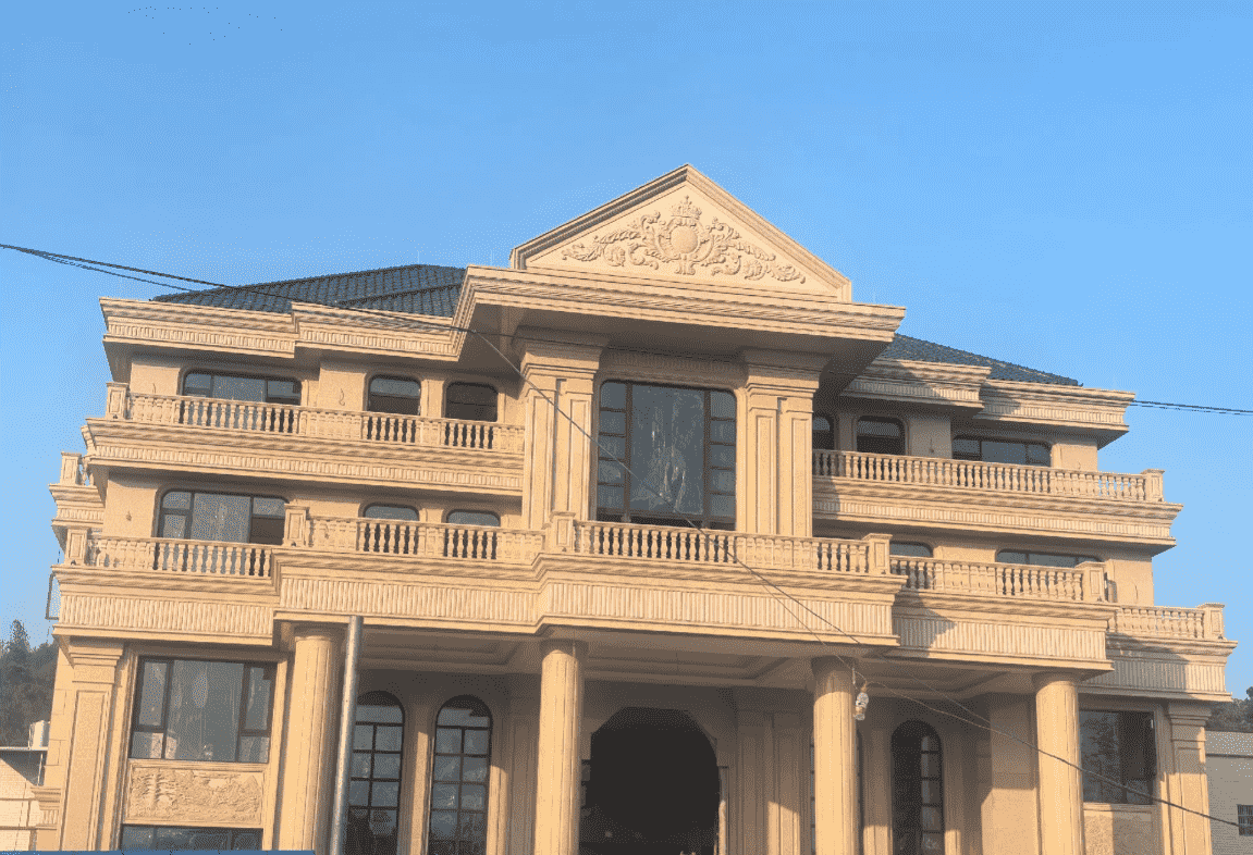 黄石黄金麻别墅外墙干挂石材效果示例