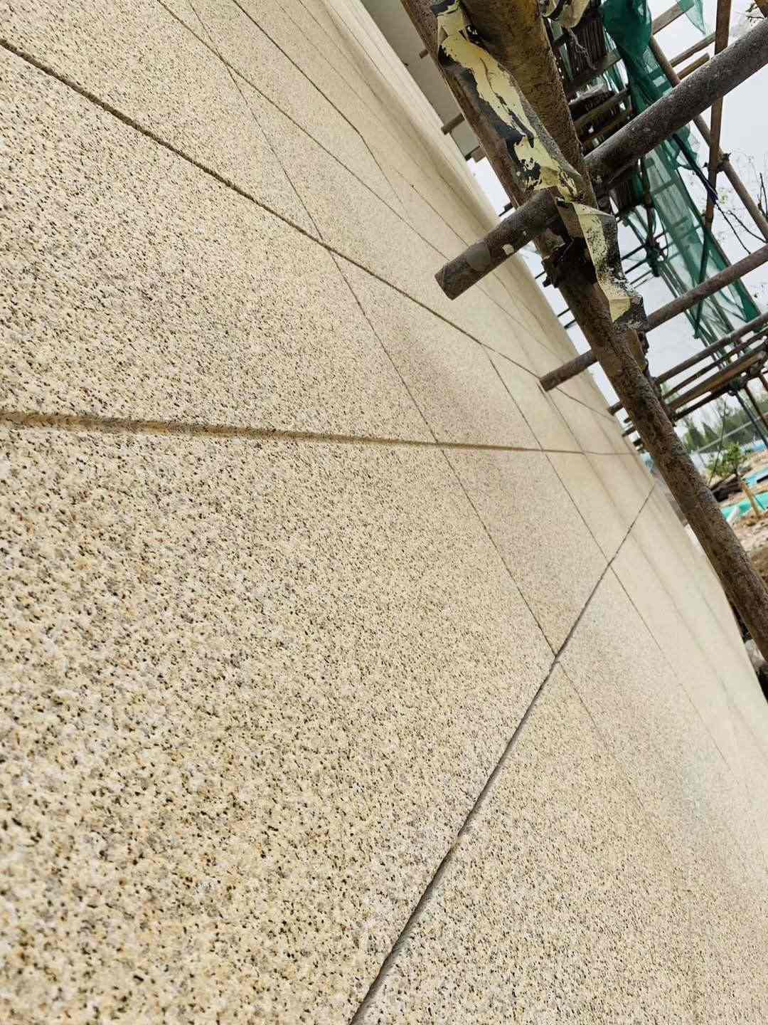 黄石 黄金麻花岗岩荔枝面外墙干挂石材效果示例