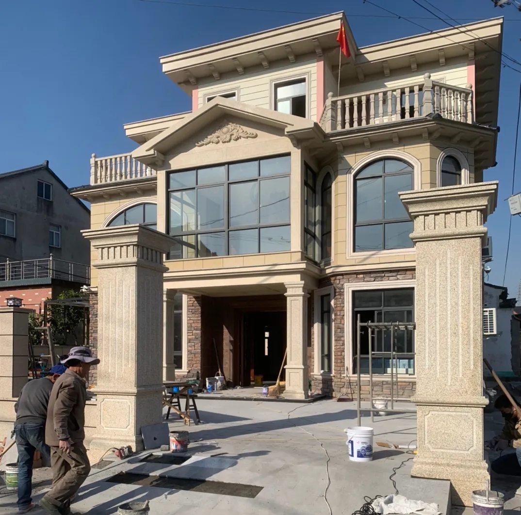 黄石 黄金麻花岗岩荔枝面别墅外墙干挂私家专属