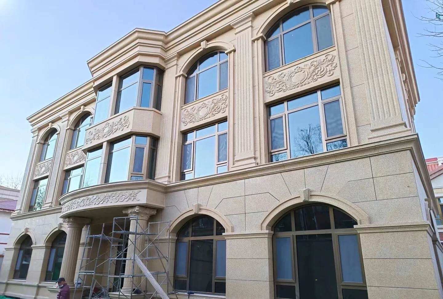 黄石 黄金麻花岗岩别墅外墙干挂