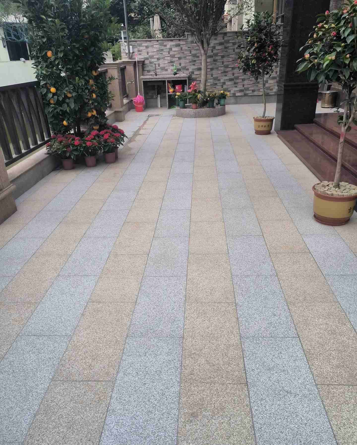 黄石 黄金麻白麻荔枝面庭院铺装展示